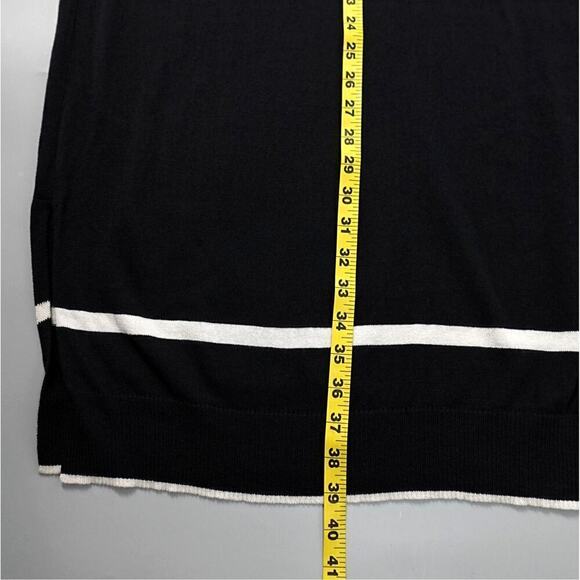 PLANET by Lauren G Pima Cotton Borderline Skirt 2 Black Mod Minimalist Timeless - Picture 15 of 16